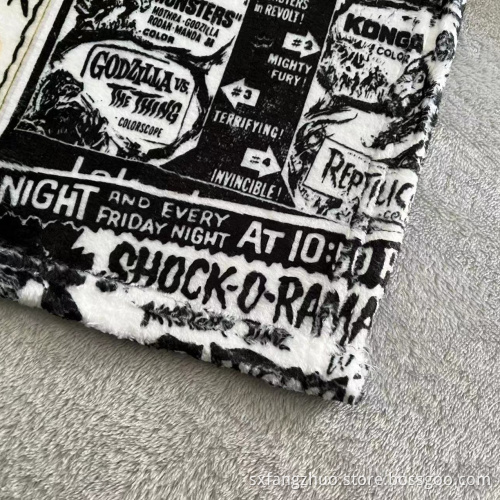 home decor soft flannel custom print sofa cover newspaper design blanket